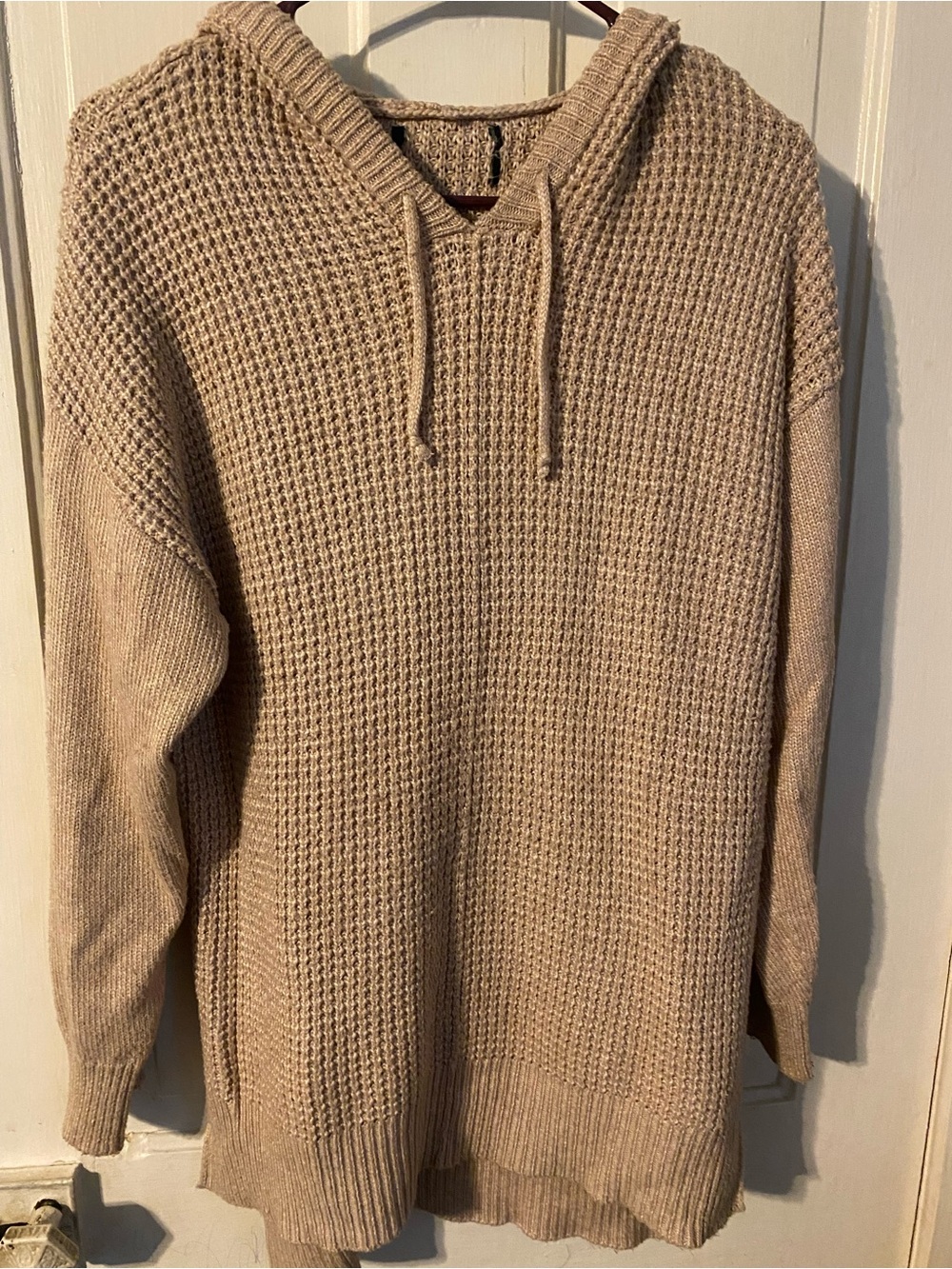 Women’s Hooded Knit Sweater - Beige